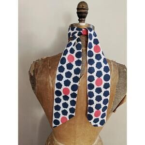 Vintage Red, White & Blue Polka Dot Scarf | Patriotic Neck Scarf | Purse Scarf
